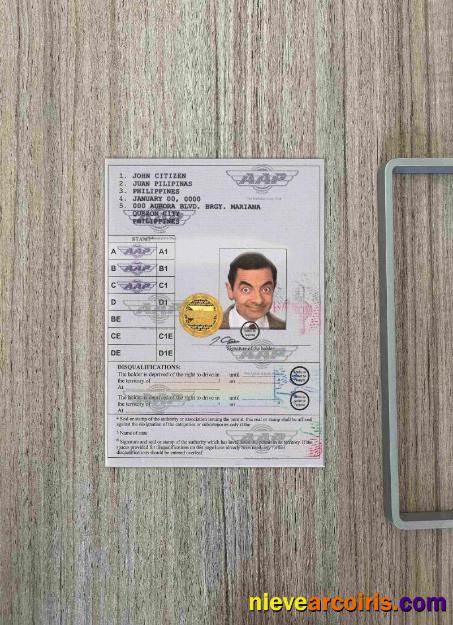 Philippines International Driving Permit (Vienna Convention Format) Photolook Preview