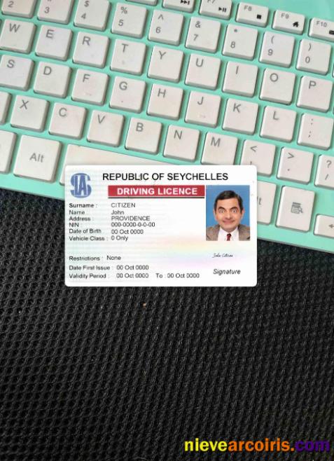 Seychelles Driving License Photolook FRONT Photolook