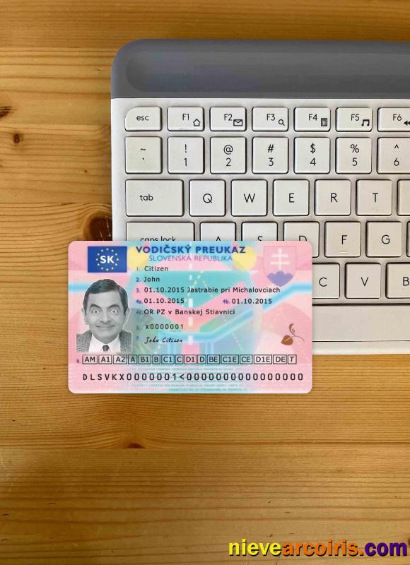 Slovakia Driving License Photolook FRONT Sample
