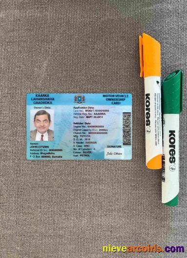 Somalia Driving License Photolook FRONT Sample