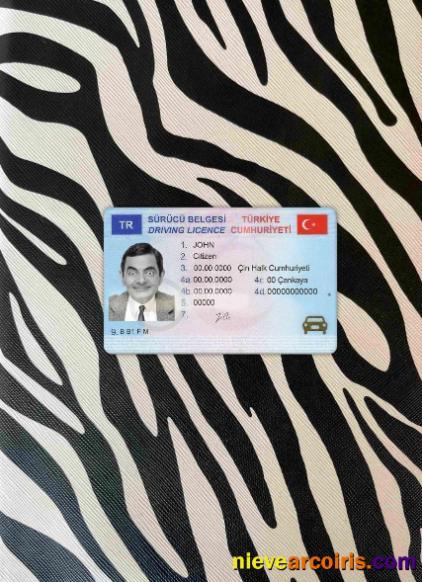Turkey Driving License Photolook FRONT Sample