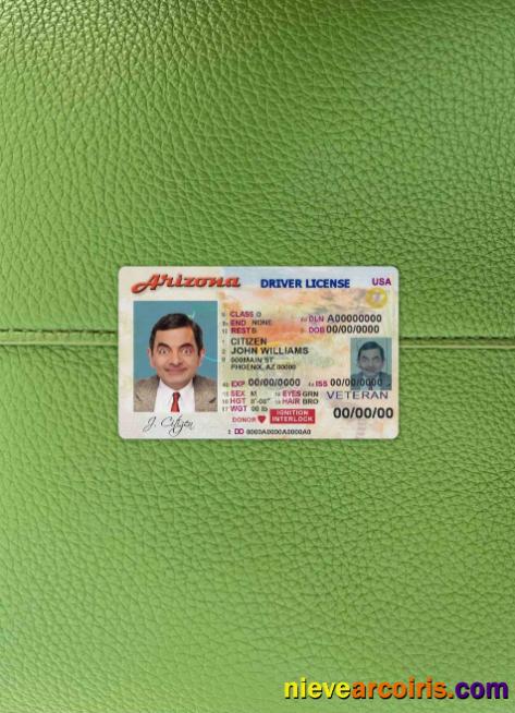 USA Arizona Driver License Photolook FRONT Template