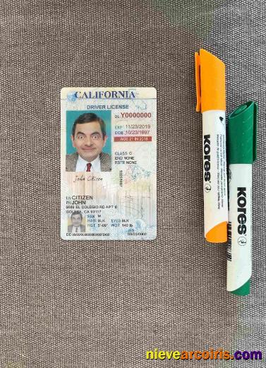 USA California Driving License Under 21 Photolook FRONT Template