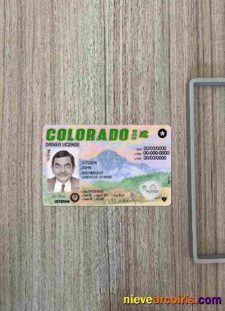 USA Colorado Driving License 2022 Present Photolook FRONT Sample