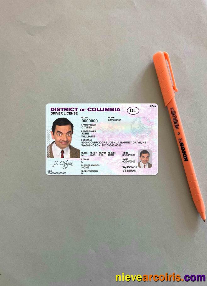 USA District Of Columbia DL Photolook FRONT Sample