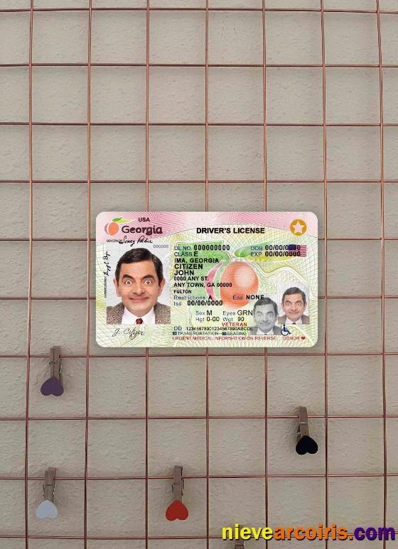 USA Georgia Driving License (2017 2019) Photolook FRONT Sample