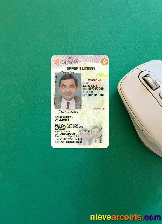USA Georgia Driving License Under 21 2017 2019 Photolook FRONT Template
