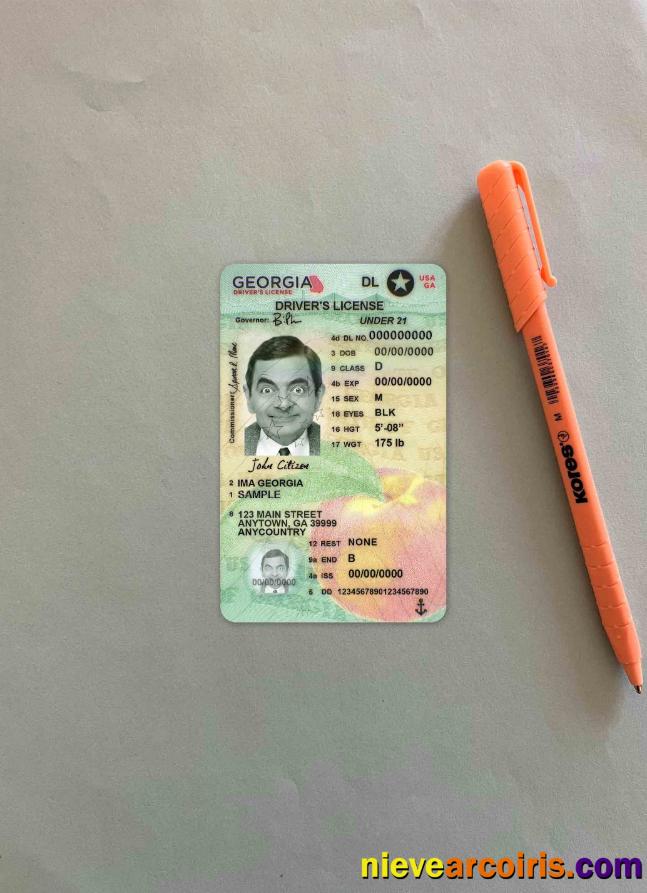 USA Georgia Driving License Under 21 Photolook FRONT Sample