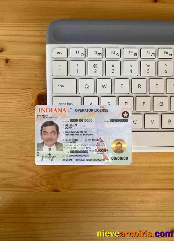 Realistic USA Indiana Driving (operator) License Template In PSD Format (2019 – Present) Photolook FRONT