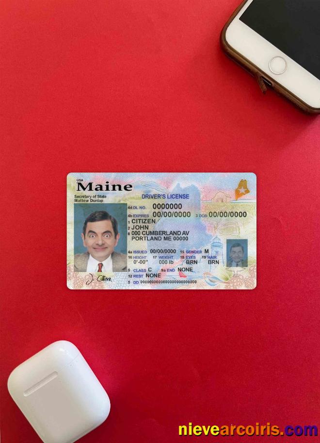 Editable USA Maine State Driving License Template In PSD Format, With All Fonts (2019 – Present) Photolook FRONT