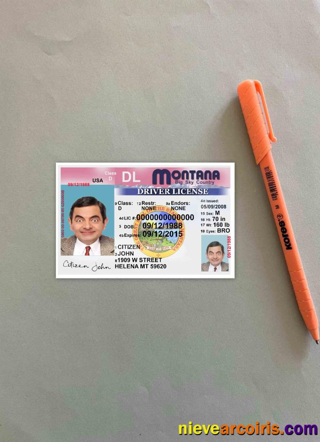 USA Montana Driving License Version 2 Photolook FRONT Preview