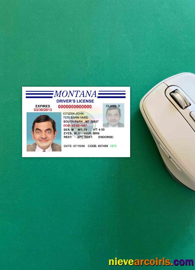 USA Montana Driving License Version 3 Photolook FRONT Template