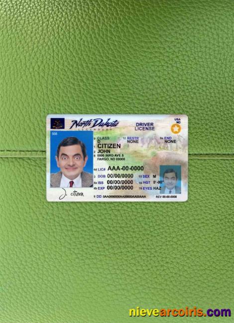 USA North Dakota DL 2020 Present Photolook FRONT Template