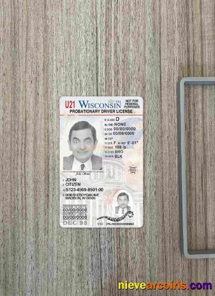 USA Wisconsin Driving License Under 21 Photolook FRONT Preview