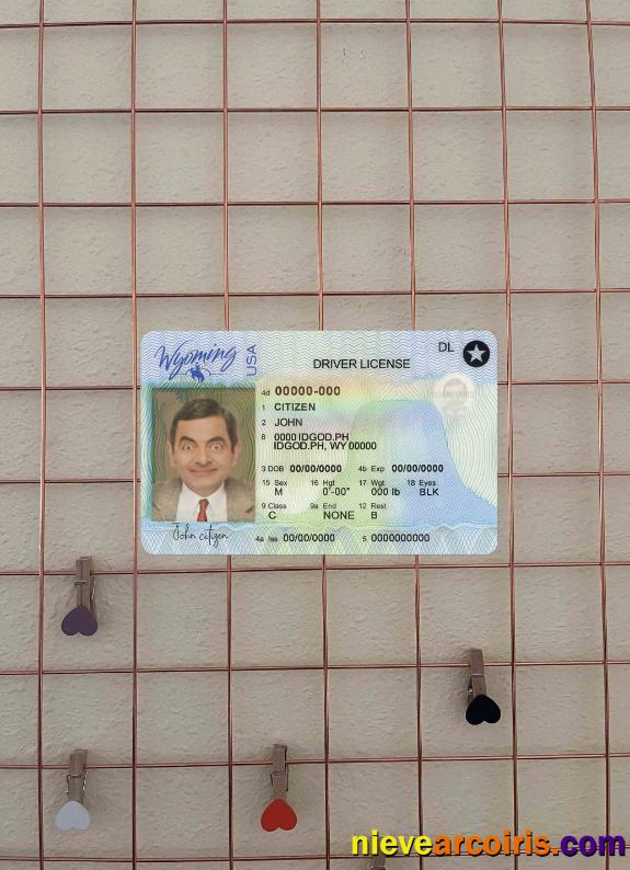 Premium USA Wyoming State Driving License Template In PSD Format, With All Fonts (2020 – Present) Photolook FRONT