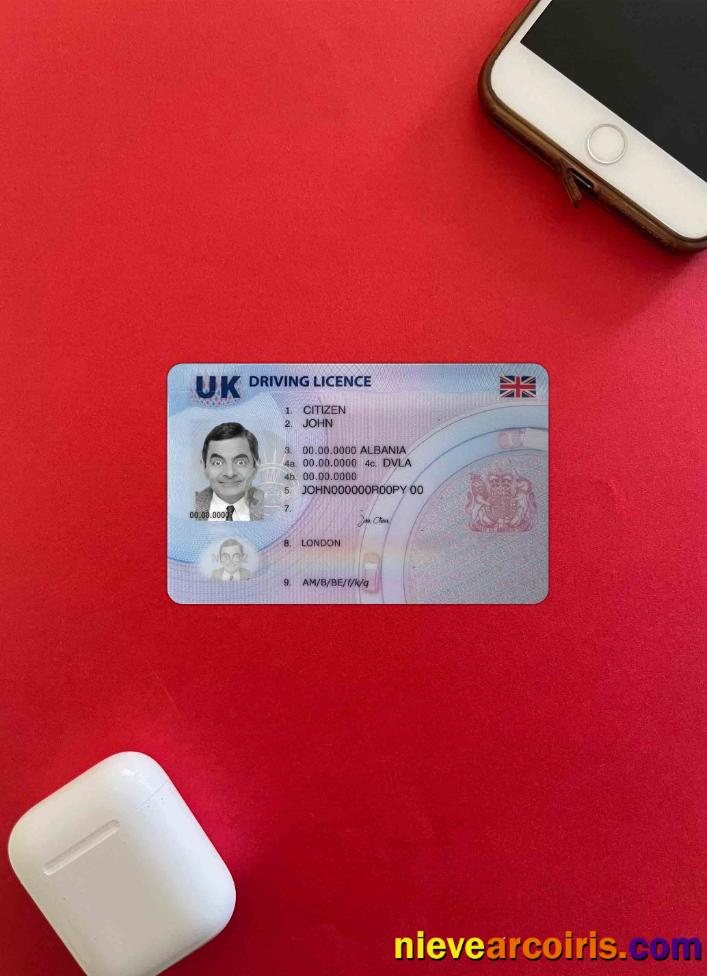 United Kingdom Driving License, (after 2021 December Present) Photolook FRONT Sample