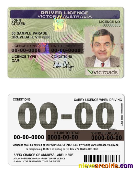 Australia Victoria State Driving License Photolook