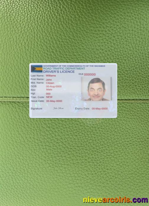 Bahamas Driving License Photolook Front Template
