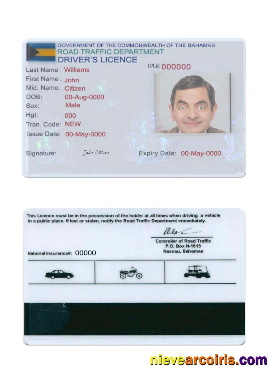 Bahamas Driving License Photolook
