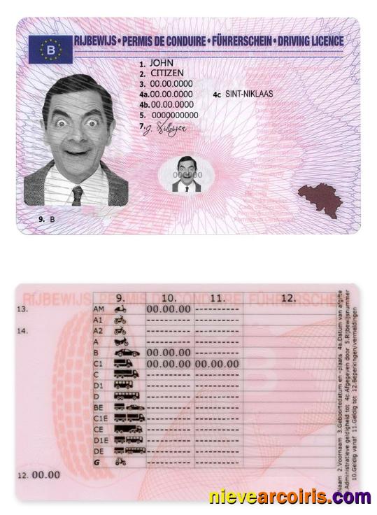 Belgium Driving License Preview