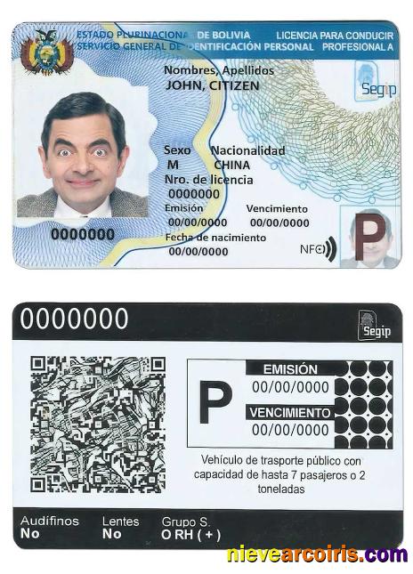 Realistic Bolivia Driving License Template In PSD Format,fully Editable(2017present)