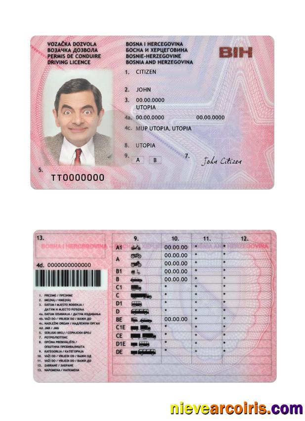 Bosnia And Herzegovina Driving License Version 2 Preview