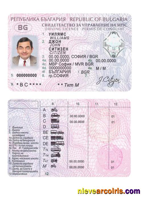 Bulgaria Driving License Photolook
