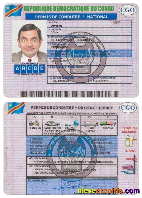 CONGO Driving License Version 2 Template