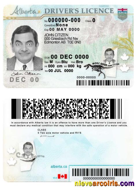 Canada Alberta Province Driving License Photolook