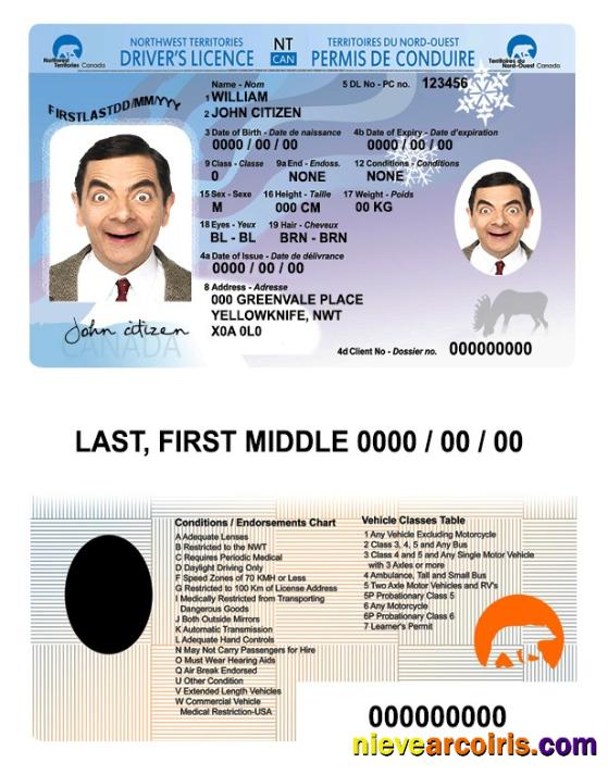 Canada Northwest Territories Driver’s License Photolook