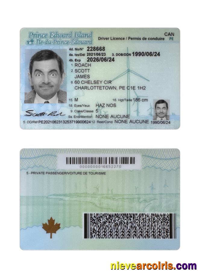 Canada Prince Edward Island Driving License Photolook