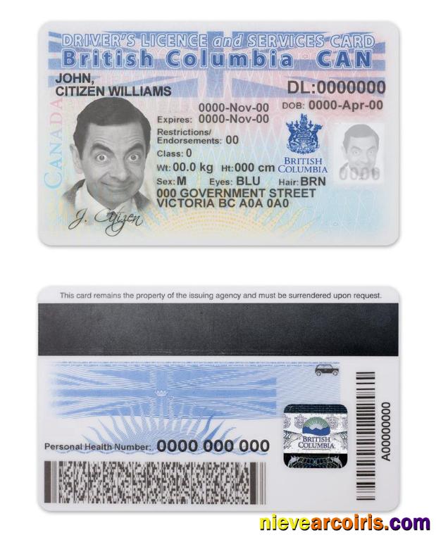 Canada Province British Columbia Driving License Photolook