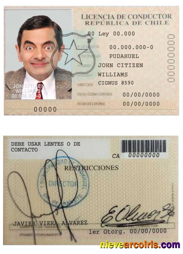 Chile Licencia De Conductor Template