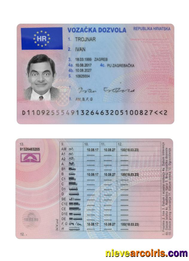 Croatia Driving License 2017 Present Preview