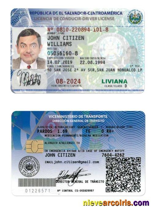 ELSALVADOR Driving License Preview