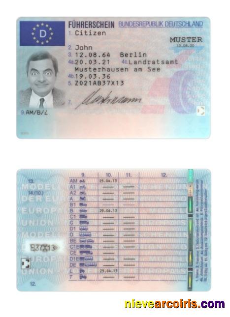 Germany Driving License 2021 Present Preview
