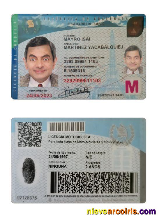 Guatemala Driving License 2021 Present Preview