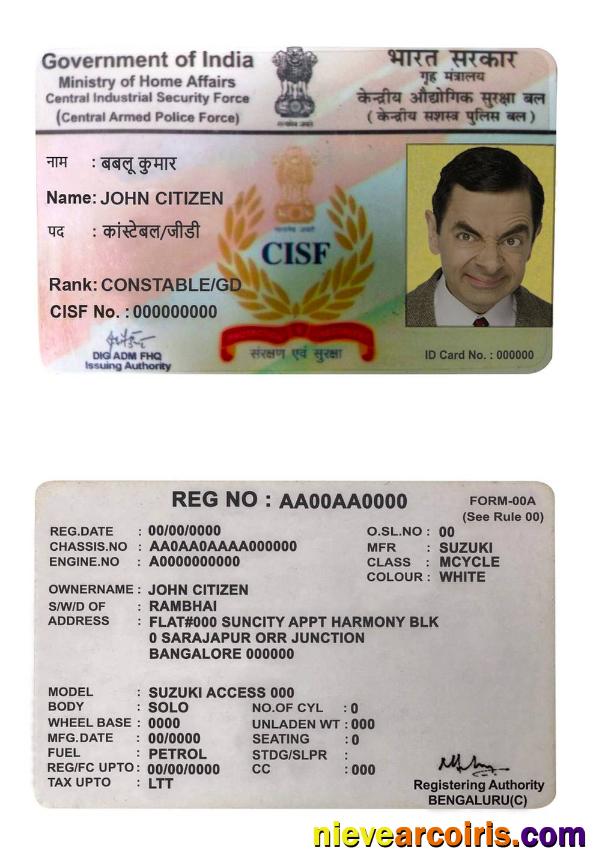 India CISF Driver License Preview