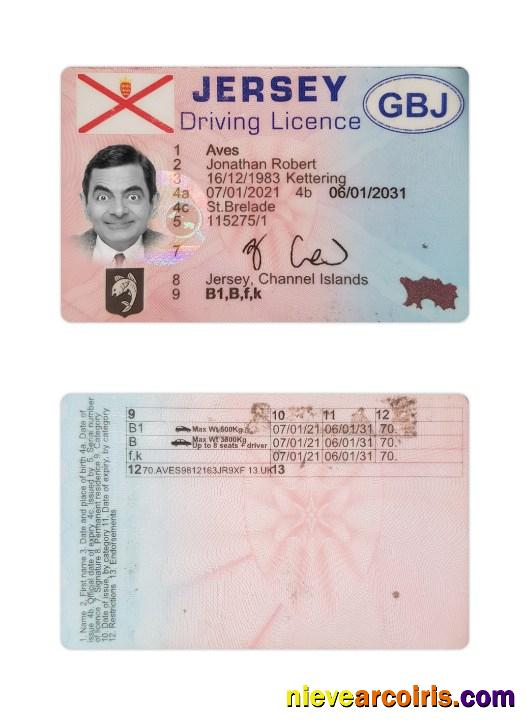 Jersey Driving License Template