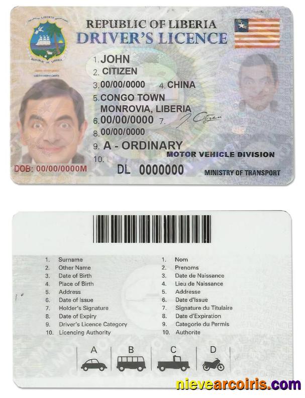 Liberia Driving License Preview
