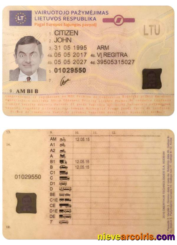 Lithuania(Litva) Driving License 1 Photolook