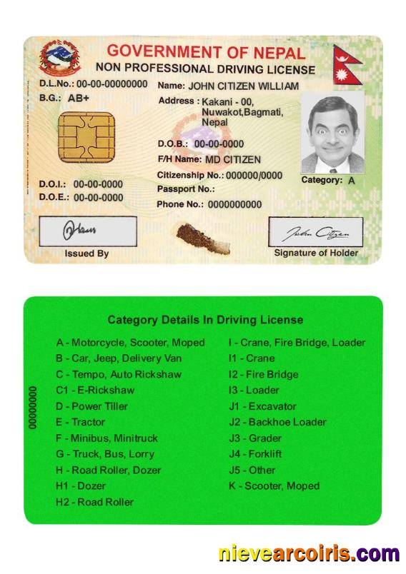 Nepal Smart Driver License Preview