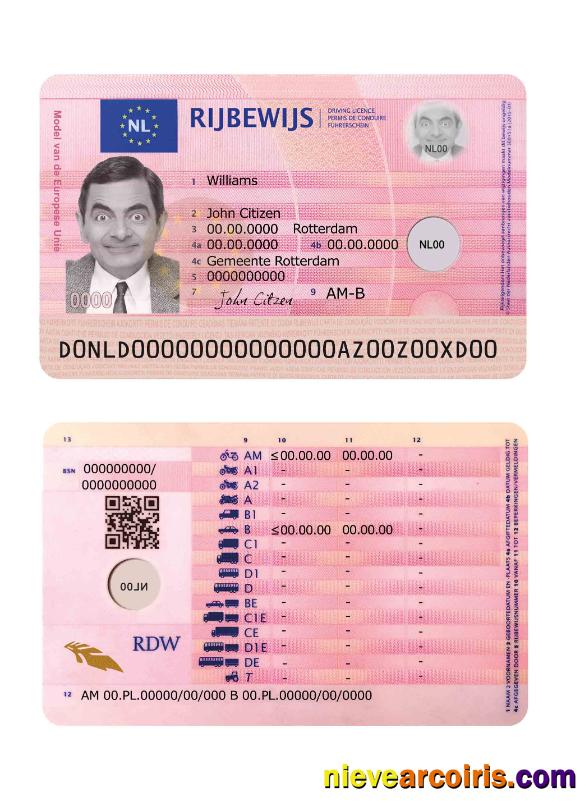 Netherlands Driving License 2014 Present Photolook
