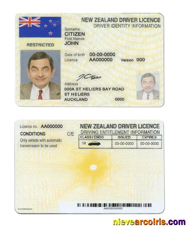 New Zealand Driving License Sample