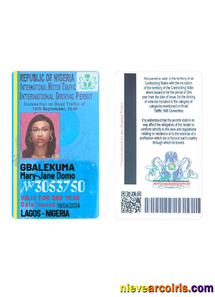 Nigeria International Driving License Preview