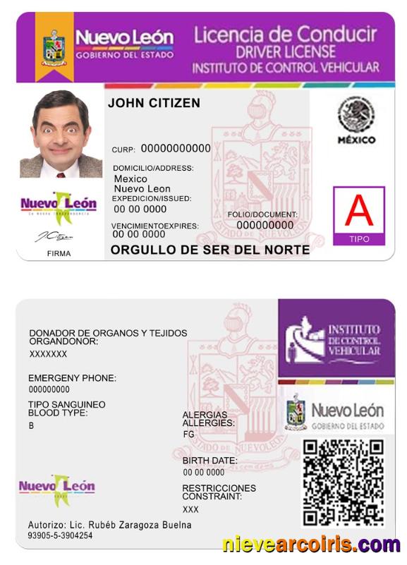 Nuevo Leon Driving License Photolook
