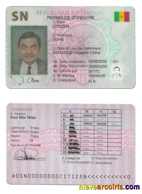 Senegal Driving License Template