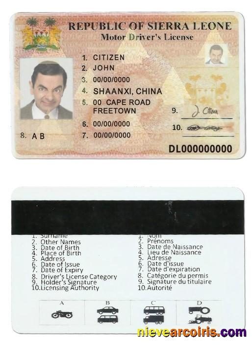 Sierra Leone Driving License Preview