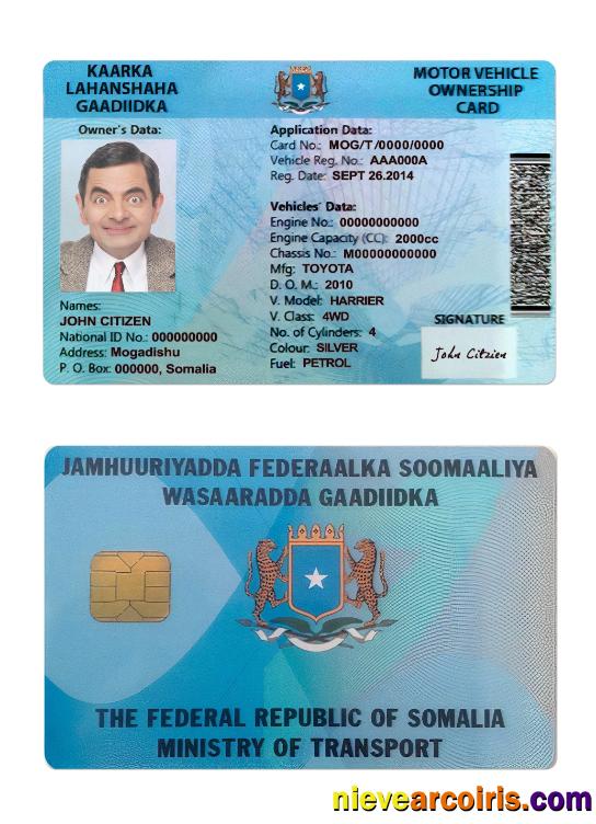 Somalia Driving License Preview