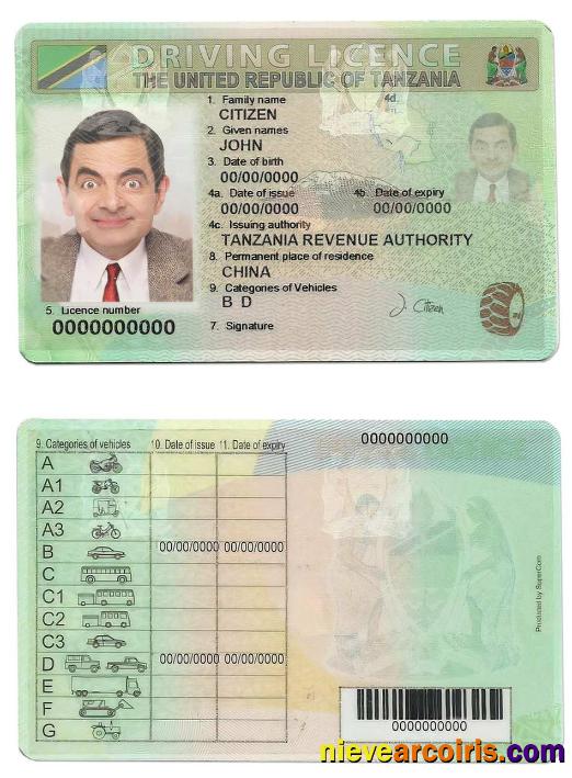 Tanzania Driving License Photolook